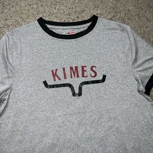 Kimes Ranch Ringer Tech Tee T Shirt Gray Heather Womens XL Sports Logo NWOT